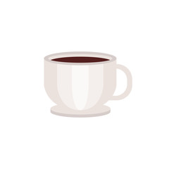 White cup of coffee vector Illustration