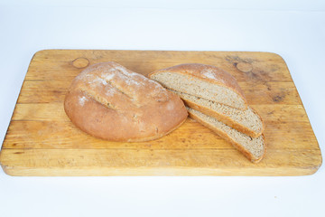 Object photography of freshly baked bread cut into slices