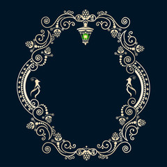 Vintage frame with a bird