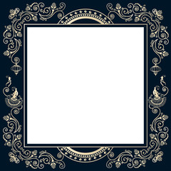 Vintage frame with a bird