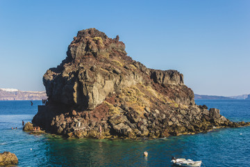 Fototapeta na wymiar Ammoudi Bay in Santorini, Greece. 