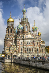 Fototapeta na wymiar Cathedral of the Resurrection, Orthodox Church of the Blood in Petersurg, Russia.