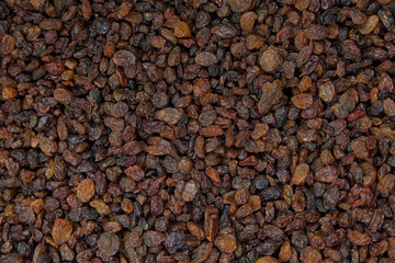 texture dry brown raisins closeup