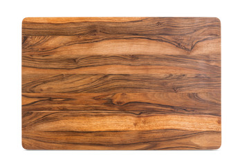 new rectangular wooden cutting board, top view