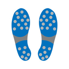Football boots bottom view. Vector illustration.