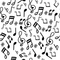 music note pattern with doodle style