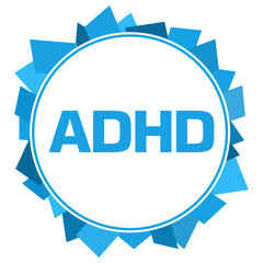 ADHD - Attention Deficit Hyperactivity Disorder Blue Abstract Circular 
