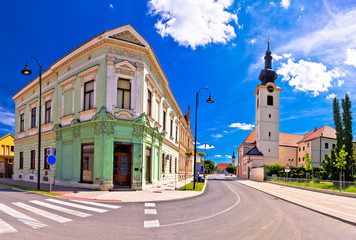 Fototapeta na wymiar Town of Koprivnica old street view
