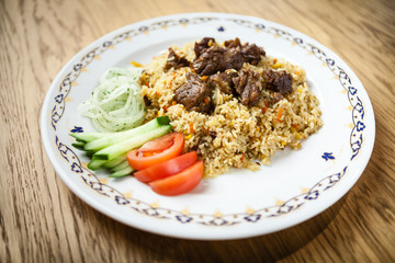 Uzbek pilaf with beef