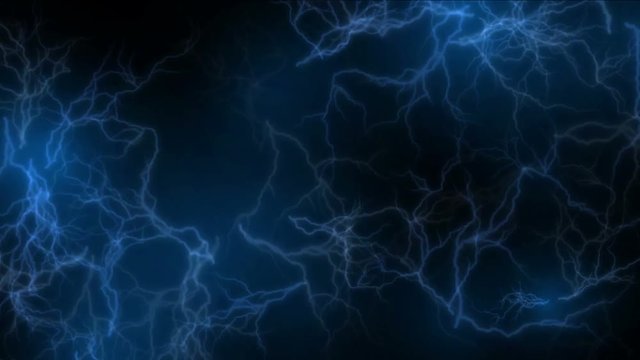 4k Abstract blue current lightning,magnetic power energy,ions particles fireworks background.