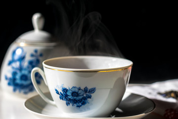 Tea cup with steam rising 