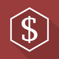 Fototapeta premium Poly Button mit Schatten - US-Dollar