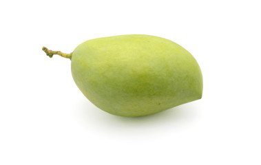 Fresh green mango isolated on a white background