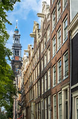 Fototapeta na wymiar Traditional old buildings in Amsterdam