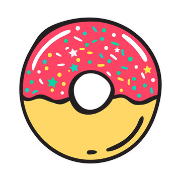 modern flat geometric donut illustration. Rasterized copy