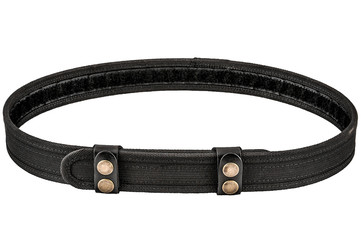 Military tactical belt with semi-automatic buckle for connection. Isolated
