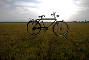 Naklejka na ściany i meble Old bike in Thailand, old bike in dam