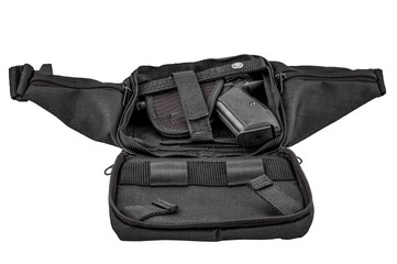 City tactical bag for concealed carrying weapons with a gun inside