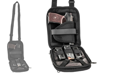 Naklejka premium City tactical bag for concealed carrying weapons with a gun inside