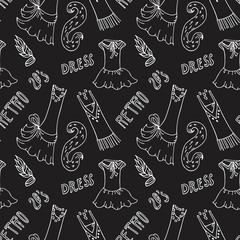 dress woman in vintage style 20s pattern seamless