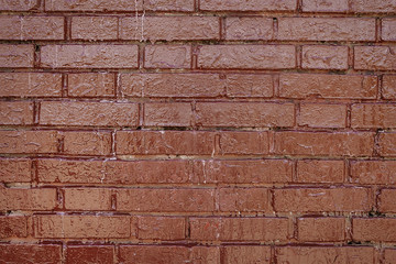 Old dark red painted brick wall background texture