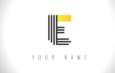 E Black Lines Letter Logo. Creative Line Letters Vector Template.