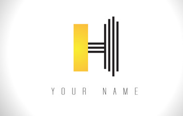 H Black Lines Letter Logo. Creative Line Letters Vector Template.