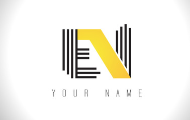 EN Black Lines Letter Logo. Creative Line Letters Vector Template.