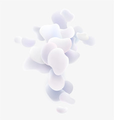 Plastic white shapes. Abstract background