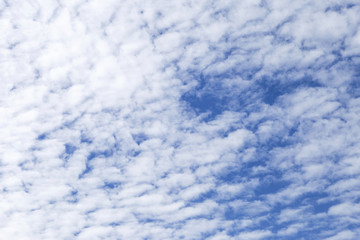 Cloudy day, white cloud over blue sky in summer outdoor day light