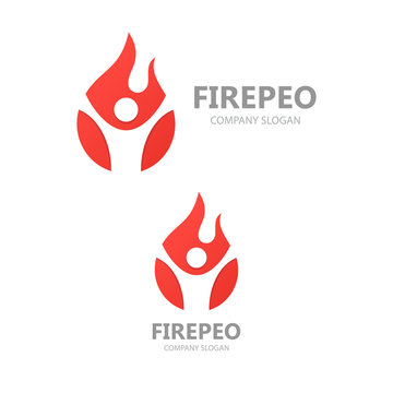  logo combination of a man and fire.
