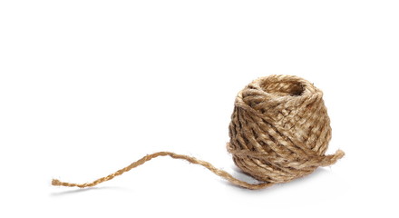 String ball isolated on white background, texture