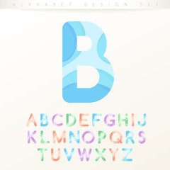 Set of Modern Colorful Alphabets on White Background : Vector Illustration