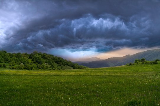 summer storm clouds landscape