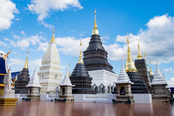 Naklejka premium Ban Den temple is a Thai temple which is located in the northern part of Thailand It is one of the most beautiful and famous Thai temples in Chiang Mai