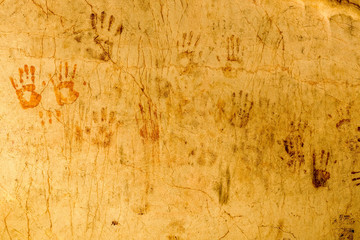 Handprints in the cave walls