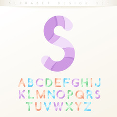 Set of Modern Colorful Alphabets on White Background : Vector Illustration