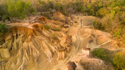 Aerial view of sandstone erosion