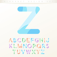Set of Modern Colorful Alphabets on White Background : Vector Illustration