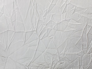 Top View of Bedding Sheet Crease. Abstract Art Line of Wrinkled on White Fabric Textile Background Texture used as Template to mock up or input Text