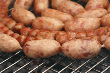 Grilled sausages at the market