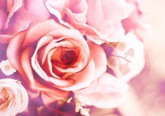 Obraz na płótnie Canvas fabric roses blur
