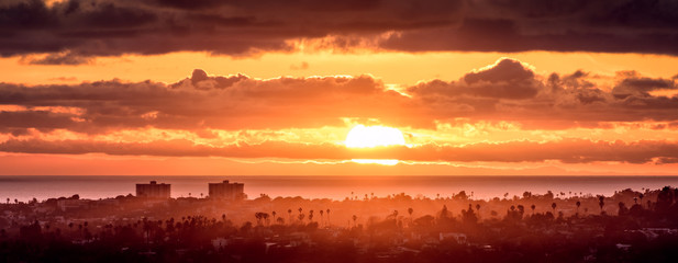 Naklejka na ściany i meble Santa Monica Sunset