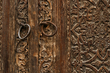 carved wood old door