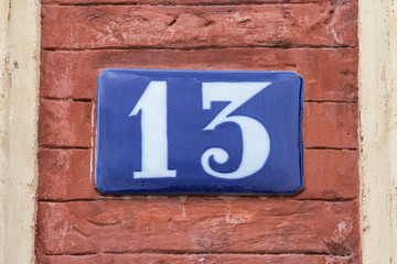 Number 13 Plaque