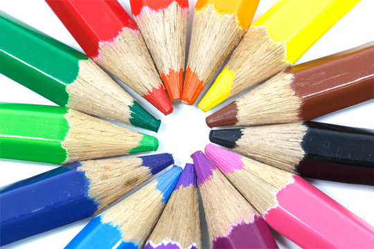 Color pencil in circle