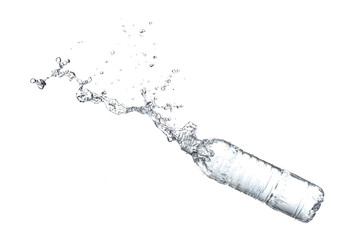 Water splash from a plastic bottle