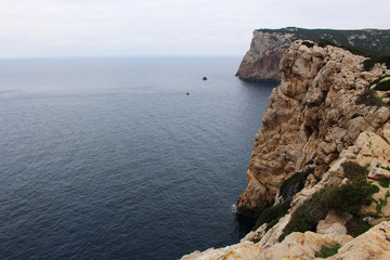 Fototapeta na wymiar Panoramic view of Capo Caccia Cliff in Sardinia