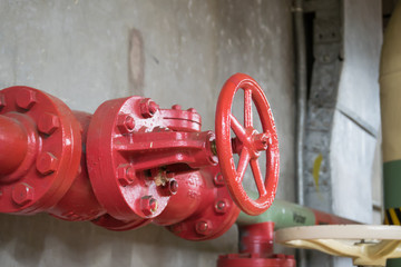 Pipe valve water connection on industry