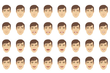 Emotions set. Businessman with different emotions and facial expressions